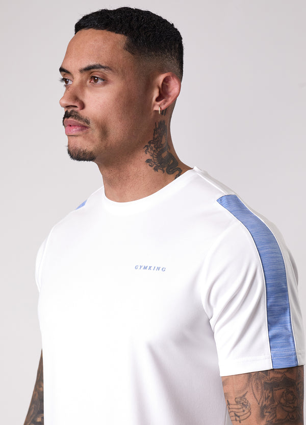 Gym King Core Plus Poly 2.0 Tee White/Provence Blue