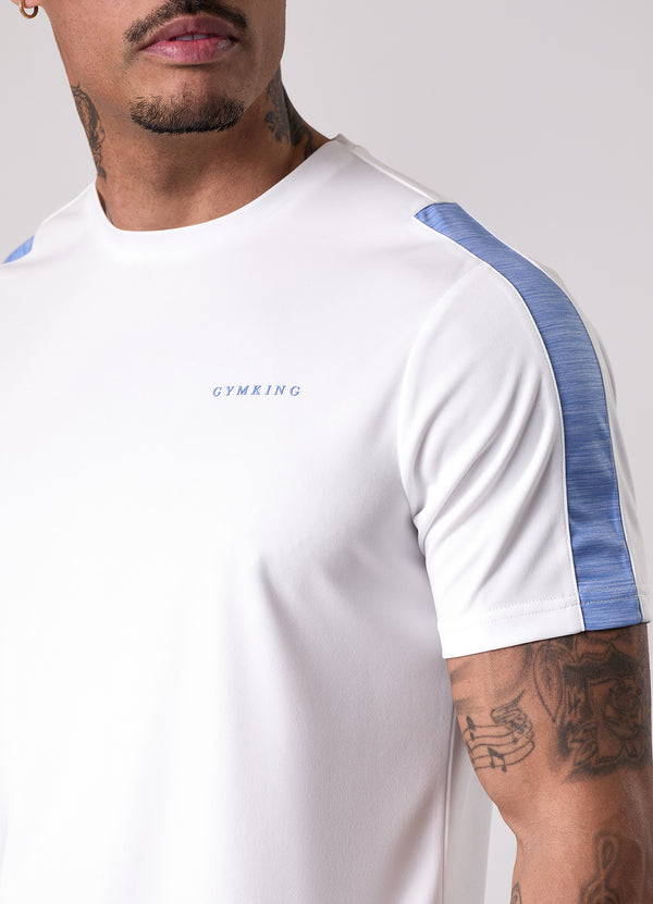 Gym King Core Plus Poly 2.0 Tee White/Provence Blue