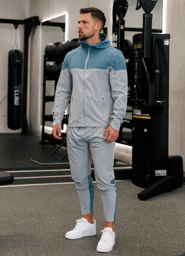 Gym King Debossed Camo Woven Jogger Cloudy Grey/Lake Blue