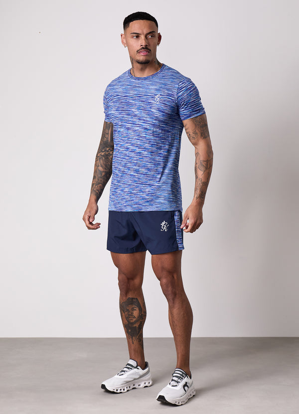 Gym King Energy Seamless Space Dye Tee Galactic Blue Multi