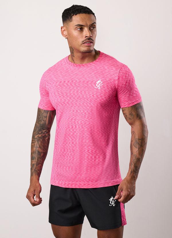 Gym King Energy Seamless Space Dye Tee Hot Pink Multi