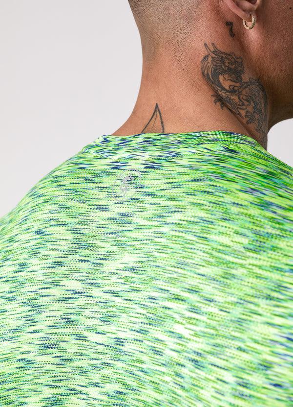 Gym King Energy Seamless Space Dye Tee Lime/Navy Grindle