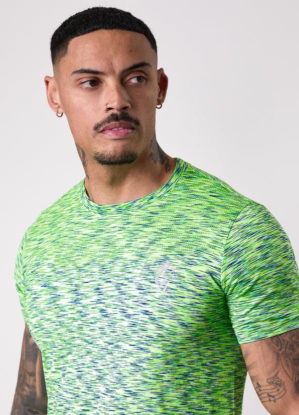 Gym King Energy Seamless Space Dye Tee Lime/Navy Grindle