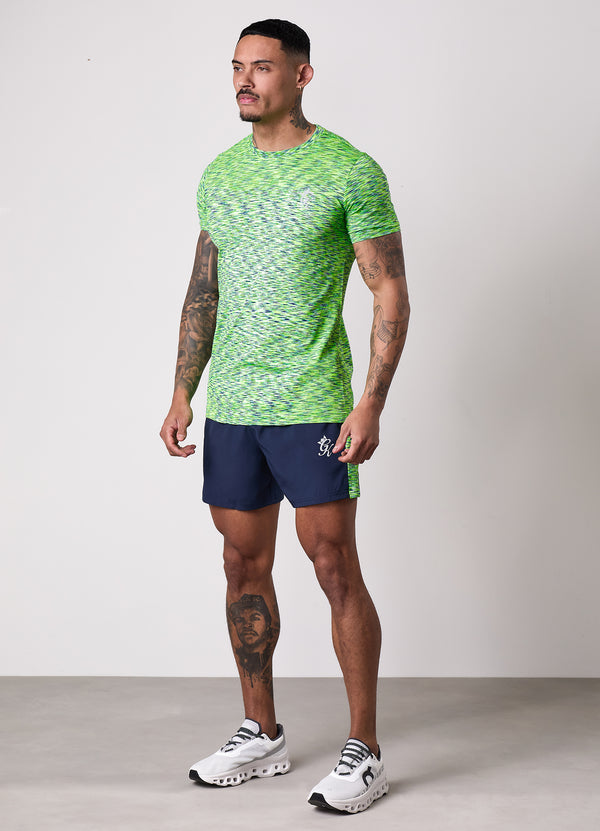 Gym King Energy Seamless Space Dye Tee Lime/Navy Grindle