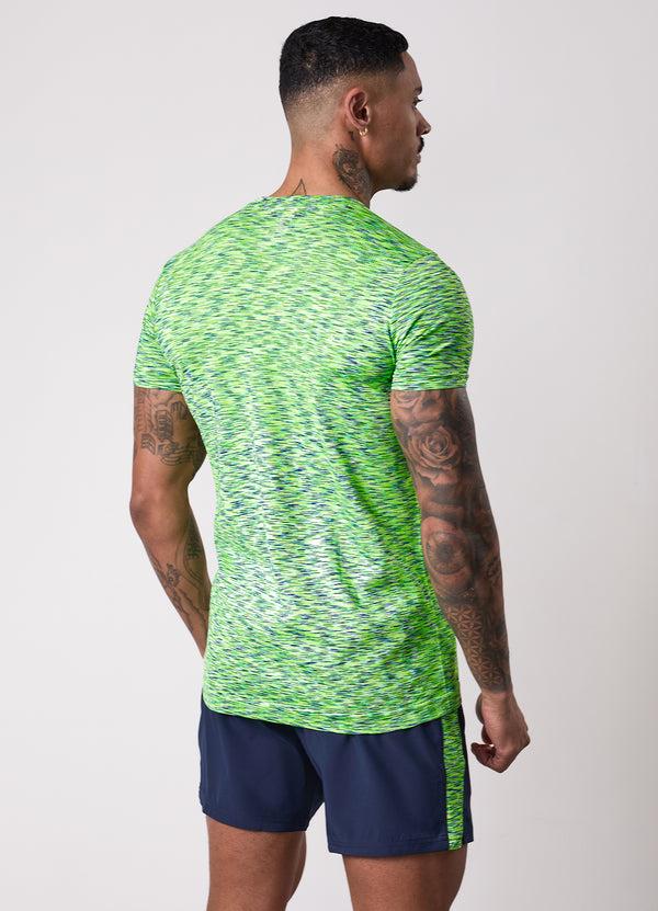gym king Energy Seamless Space Dye Tee Lime/Navy Grindle