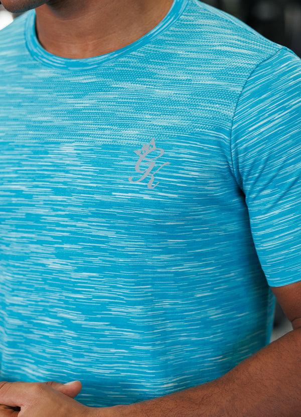 Gym King Energy Seamless Space Dye Tee Ocean Blue Multi
