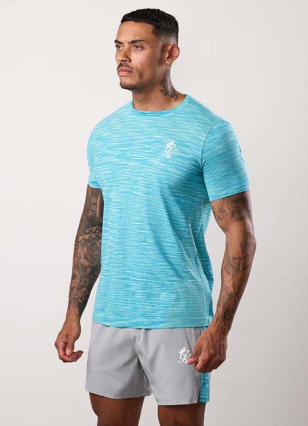 Gym King Energy Seamless Space Dye Tee Ocean Blue Multi