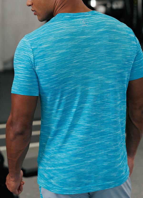 gym king Energy Seamless Space Dye Tee Ocean Blue Multi