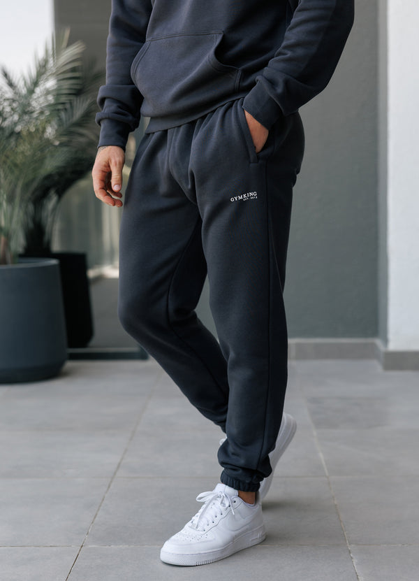 Gym King Established Relaxed Fit Jogger Pewter/White