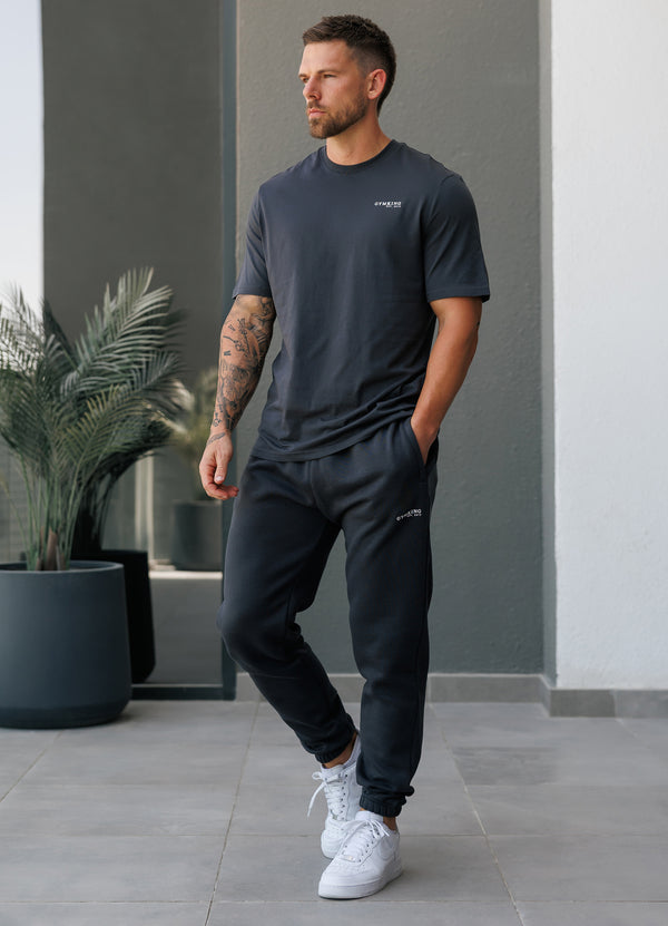 gym king Established Relaxed Fit Jogger Pewter/White