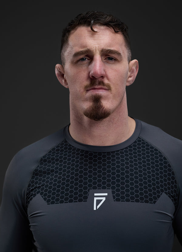 Gym King Fight Division Combat Long Sleeve Rash Guard Graphite