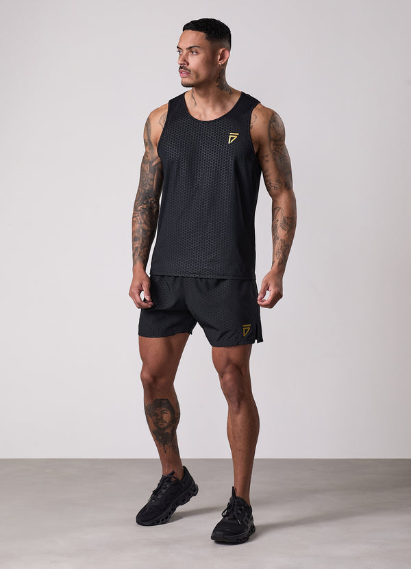 Gym King Fight Division Debossed Training Vest Black/Gold