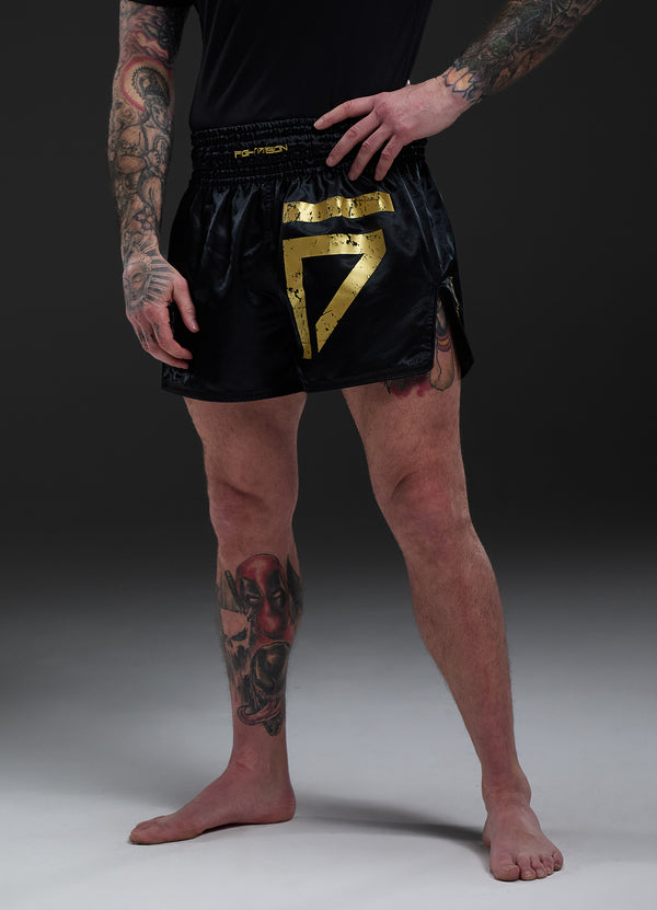 gym king Fight Division Thai Boxing Short Black/Gold