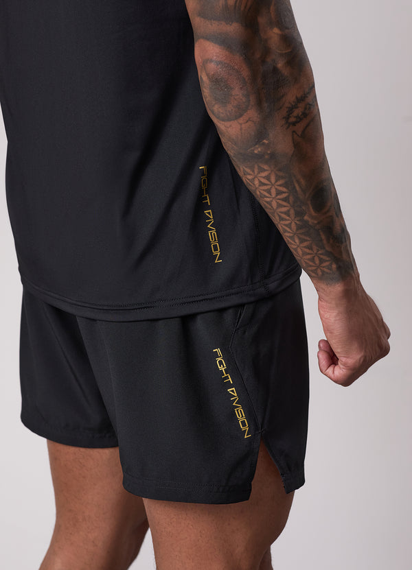 Gym King Fight Division Training 5" Short Black/Gold