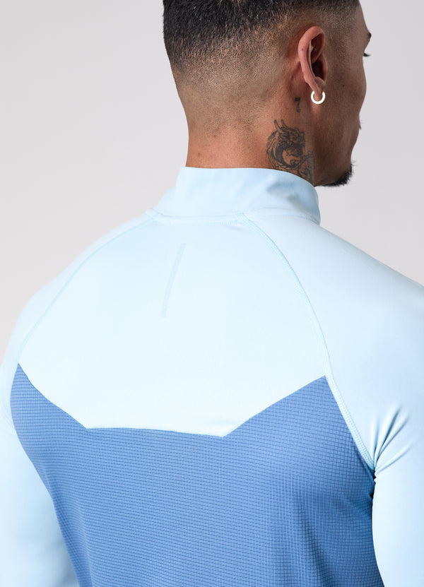 Gym King Flex 2.0 1/4 Zip Funnel Iced Aqua/Coastal Blue