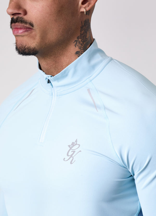 Gym King Flex 2.0 1/4 Zip Funnel Iced Aqua/Coastal Blue