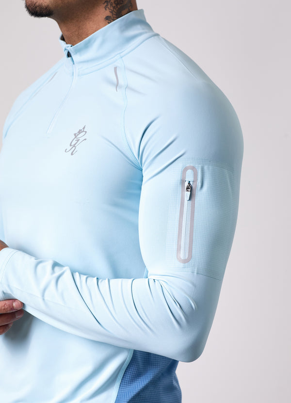 Gym King Flex 2.0 1/4 Zip Funnel Iced Aqua/Coastal Blue