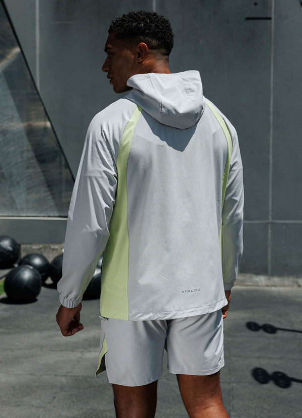 gym king Flex 2.0 Woven Hood Light Grey/Sherbet Lime