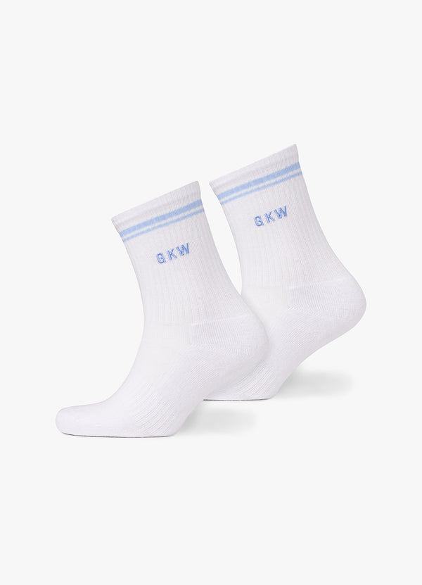 Gym King GKW Tipping Crew Sock White/Black/Hydrangea Blue/Watermelon