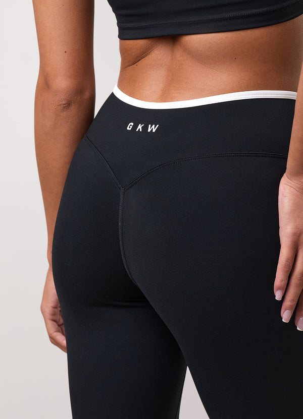 Gym King GKW Wrap Over Contrast Yoga Pant Petite Black
