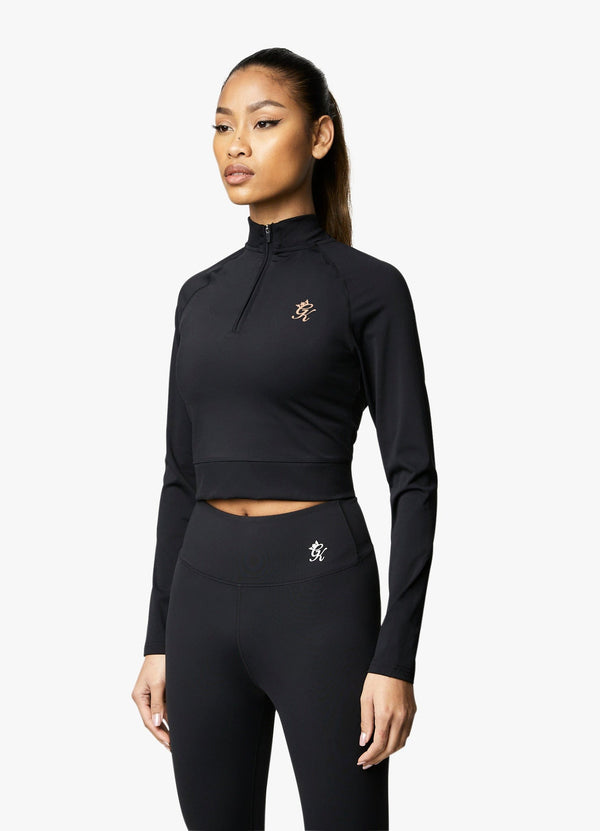 Gym King 1/4 Zip Funnel Black/Rose Gold