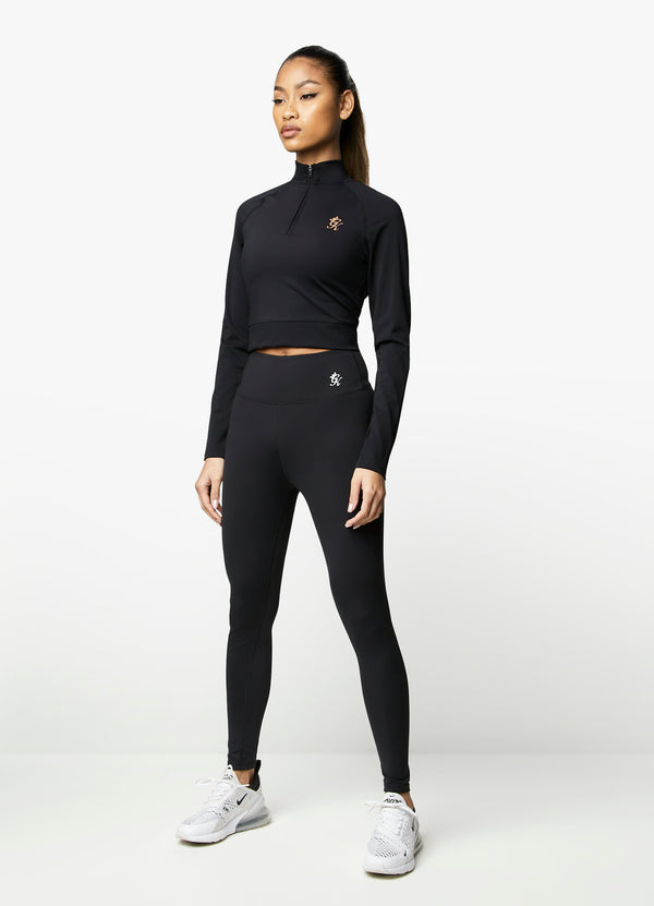 Gym King 1/4 Zip Funnel Black/Rose Gold