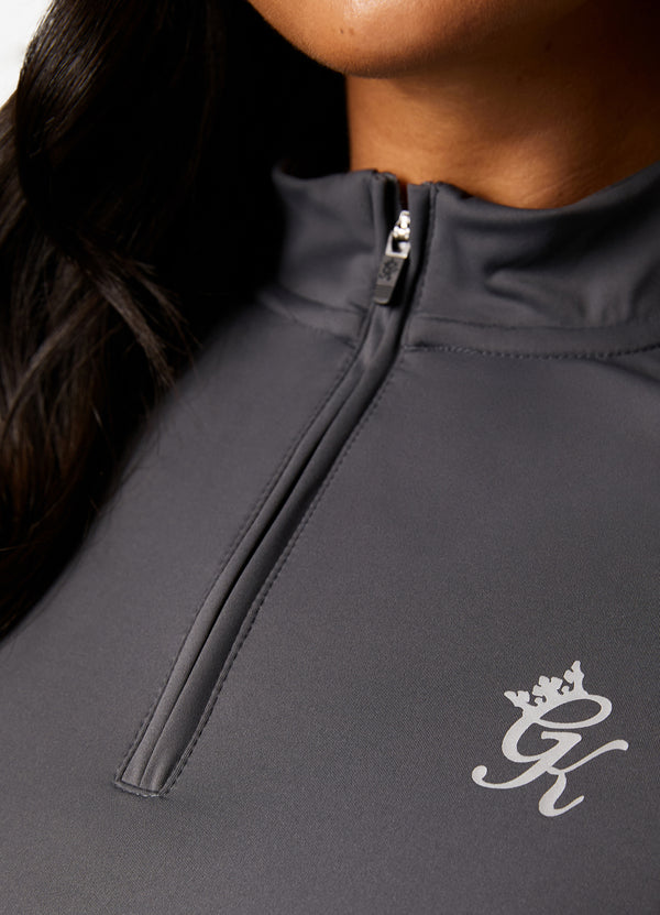 Gym King 1/4 Zip Funnel Dark Grey/Silver