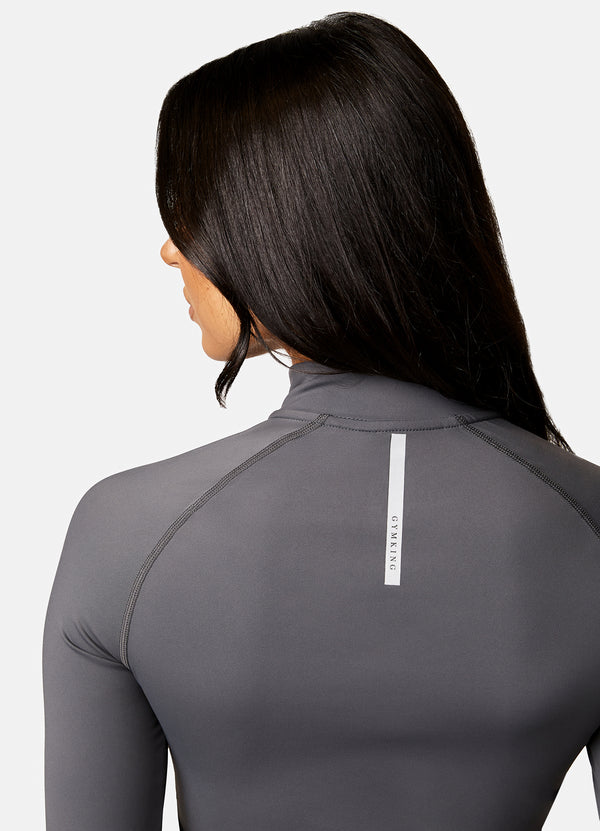 Gym King 1/4 Zip Funnel Dark Grey/Silver