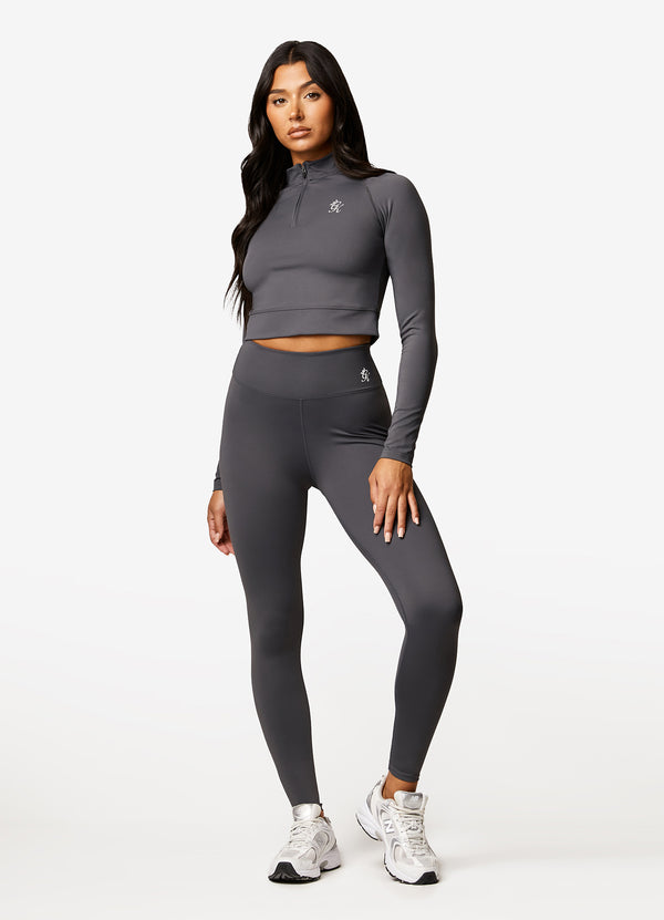 Gym King 1/4 Zip Funnel Dark Grey/Silver