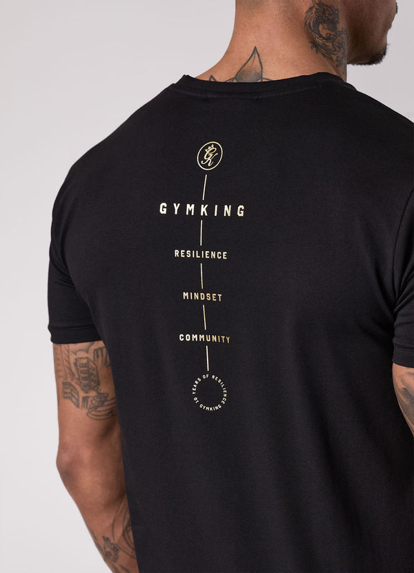 Gym King 10 Year Anniversary Tee Black/Gold