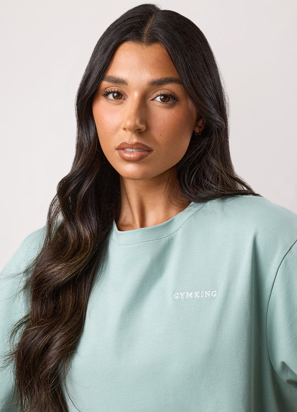 Gym King 365 Boyfriend Jersey Tee Green Mist