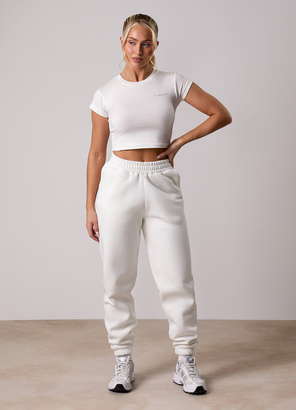 Gym King 365 Crop Jersey Tee Cream