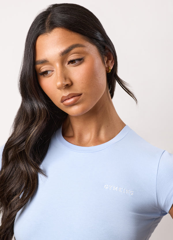 Gym King 365 Crop Jersey Tee Hydrangea Blue