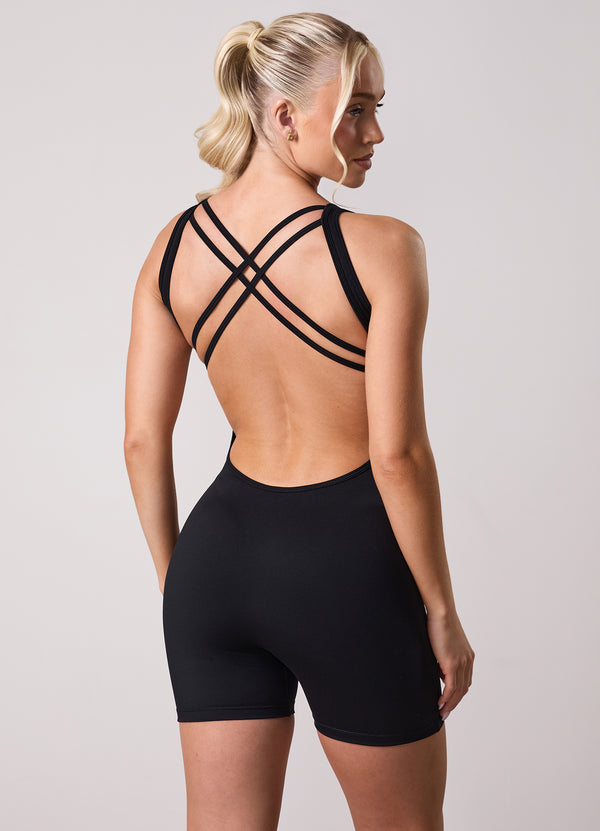 gym king 365 Cross-back Unitard Black