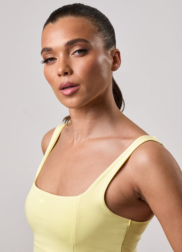 Gym King 365 Jersey Square Neck Tank Sherbet Lemon