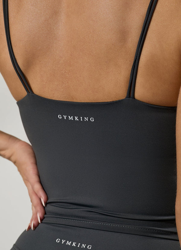 Gym King 365 Long Line Tank Oyster Grey