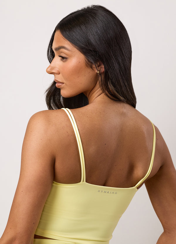 Gym King 365 Long Line Tank Yellow Cream