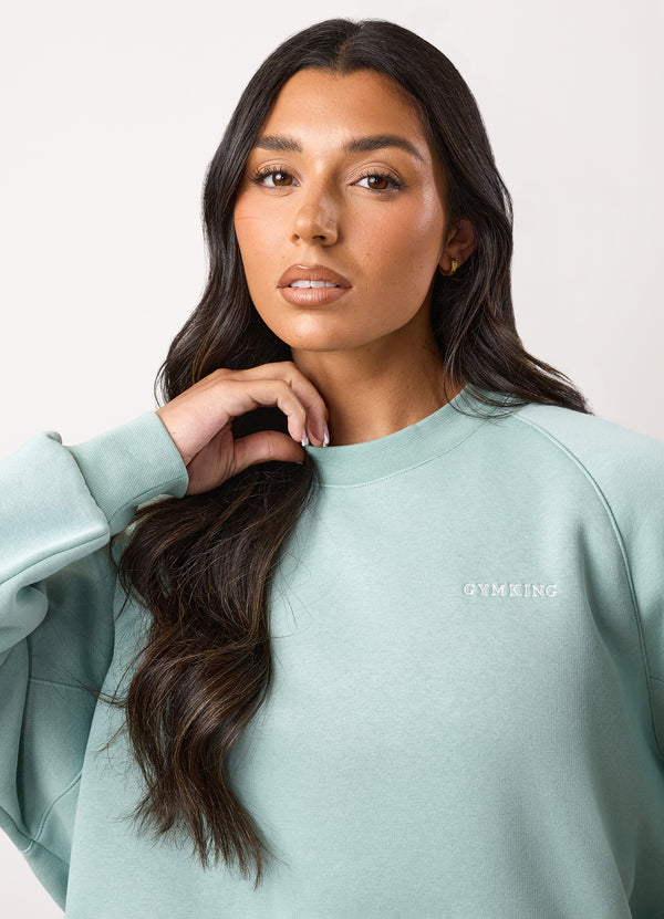 Gym King 365 Raglan Sleeve Crew Green Mist