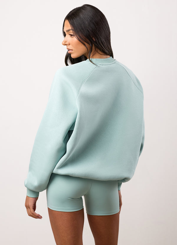 gym king 365 Raglan Sleeve Crew Green Mist