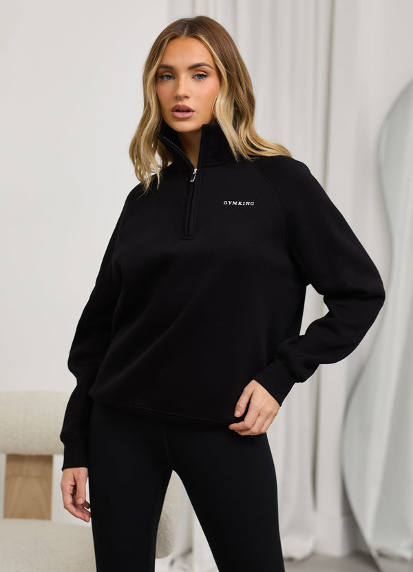 Gym King 365 Raglan Sleeve Funnel Black