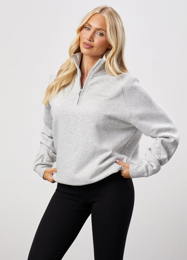 Gym King 365 Raglan Sleeve Funnel Snow Marl