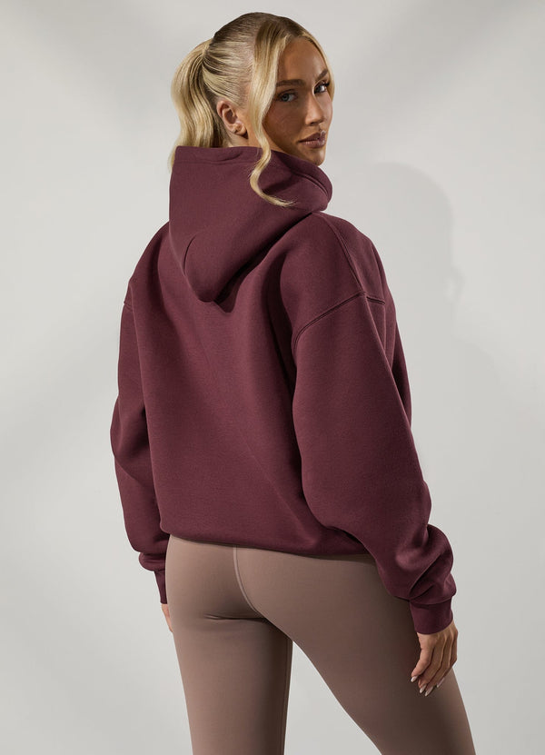 gym king 365 Relaxed Fit Fleece Hood Burgundy