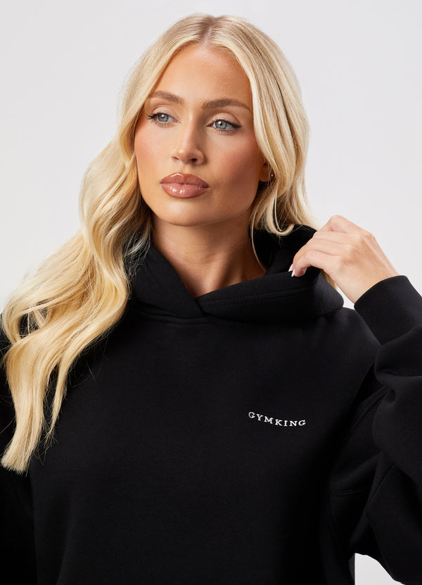 Gym King 365 Relaxed Fit Fleece Hoodie Black