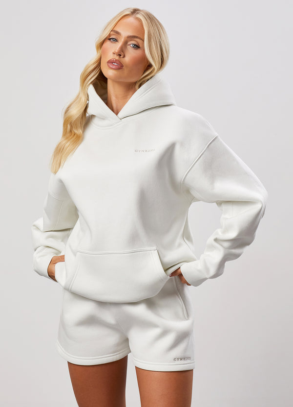 Gym King 365 Relaxed Fit Fleece Hoodie Cream