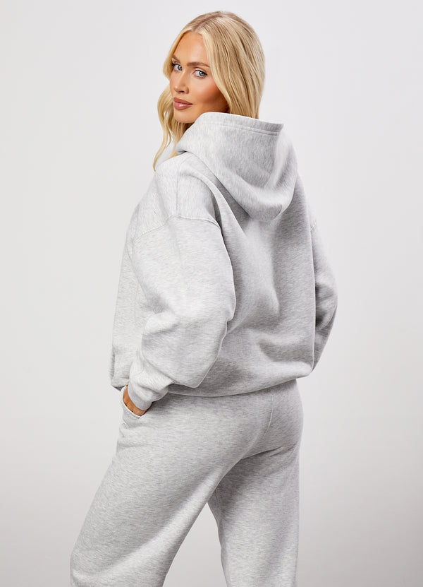 gym king 365 Relaxed Fit Fleece Hoodie Snow Marl