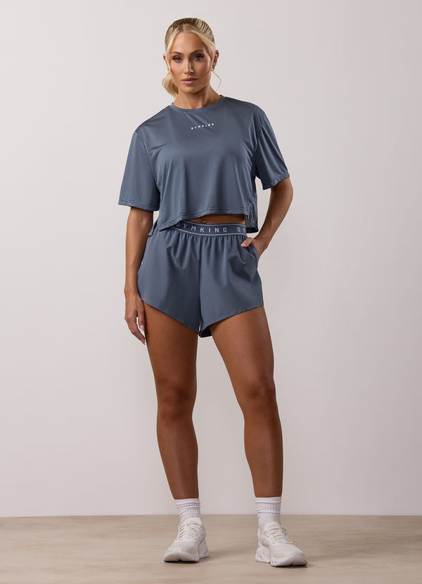 Gym King Adapt Crop Tee Storm Blue