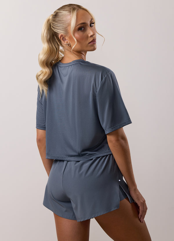 gym king Adapt Crop Tee Storm Blue