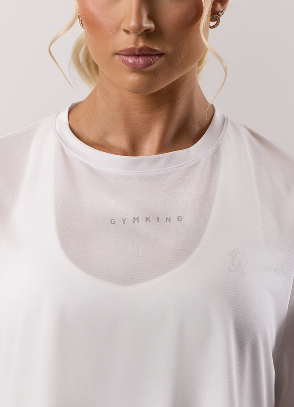 Gym King Adapt Crop Tee White