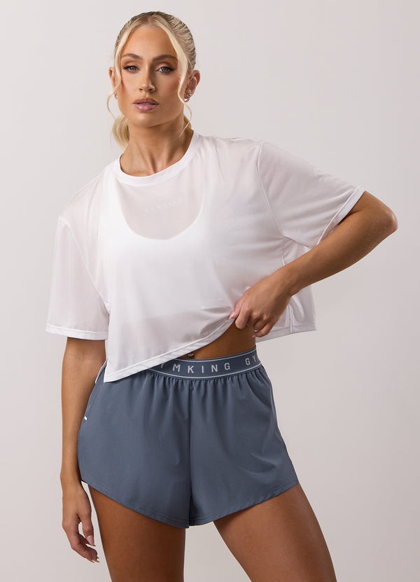 Gym King Adapt Crop Tee White