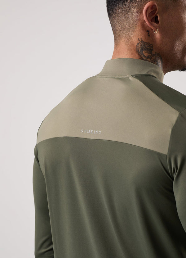 Gym King Advance 1/4 Zip Khaki Multi